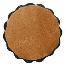 C-TY12 Set Of 12 Hilason Plain Scalloped Leather Rosette Concho Saddle Tack Tan
