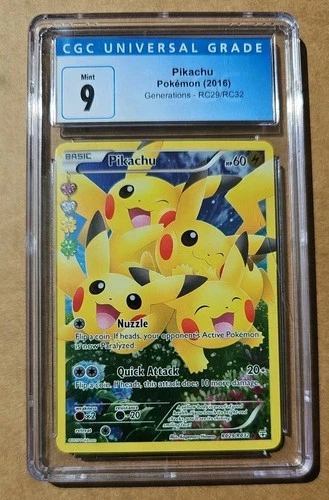 Pokemon Pikachu RC29/RC32 CGC 9 Mint 9 XY Generations Radiant Collection Holo