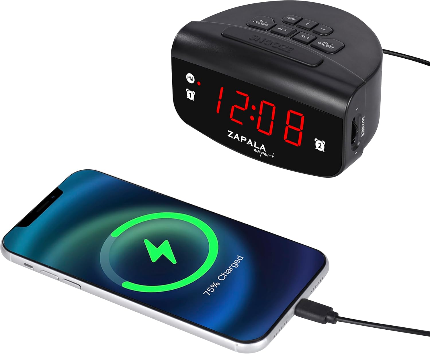 Alarm Clock for Bedroom, 2 Alarms Loud LED Bright Display Plug in Simple Basic D