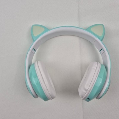 Ohannyy OH-51 Cat Ear Wireless Headphones w/ Colorful LED Lights Bluetooth Green