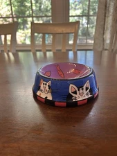 Catzilla 2001 Candace Reiter Designs Ceramic Cat Food Water Bowl