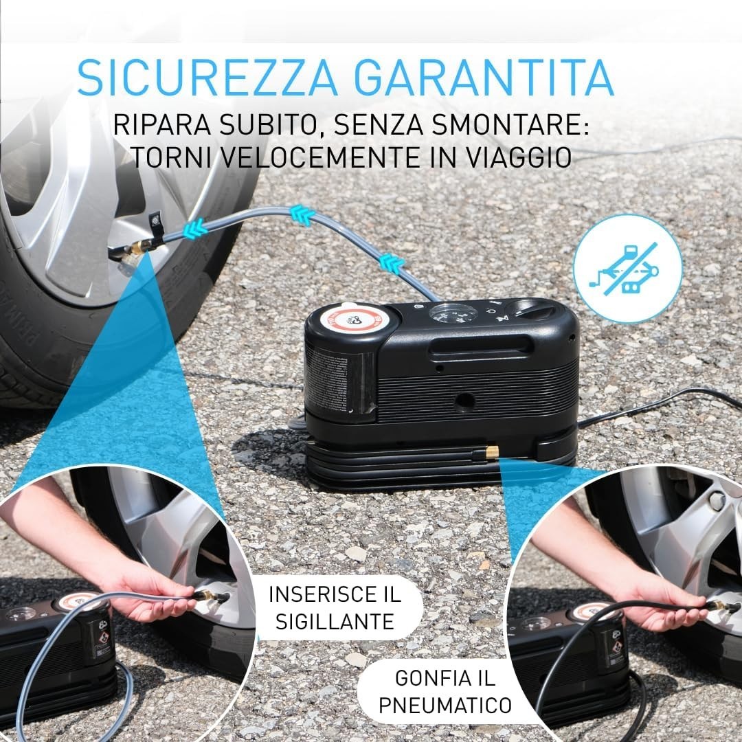 Fix&Go SENSOR Kit Riparazione Pneumatici Auto Professionale Automatico 12V - Miniatura 5
