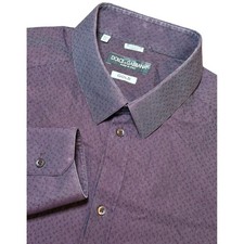 Dolce & Gabbana Gold Mens 16.5/42 Burgundy Micro Pattern Button Down Shirt Italy