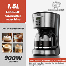 SUPERLEX Edelstahlde Filterkaffeemaschine Kaffeemaschine & Thermobecher 900W