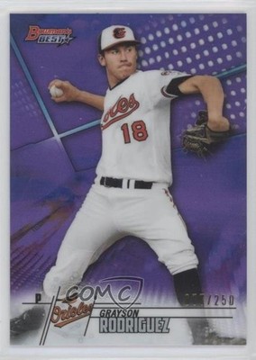 2018 Bowman's Best Top Prospects Purple Refractor 77/250 Grayson Rodriguez 0c6