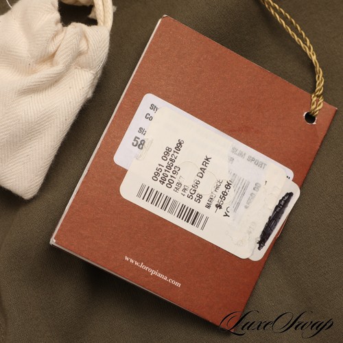 NWT $550 #1 MENSWEAR Loro Piana Olive Green Garment Dyed Chino Pants Trousers 58 - Picture 6 of 9