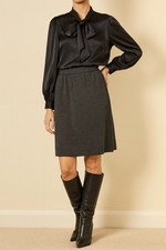 St. John Collection by Marie Gray Skirt Santana Knit Gray Career Quiet Luxury