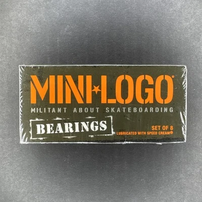 Powell Mini Logo Skateboard Speed Bearings Black/Silver Set/8