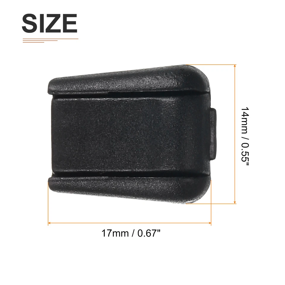 17mmx14mm(LxW) Cord End Tips - 6Pack - Nylon Shoe Lace End Clips - Black - Imagem 2 de 4