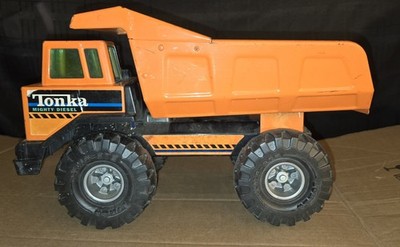 RARE Tonka Mighty Diesel Dump Truck Vintage Orange B.J.'s
