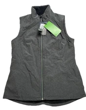 ZERO RESTRICTION NEW! Mens Medium Shadow Gray Full Zip Windwear Golf Vest Revers