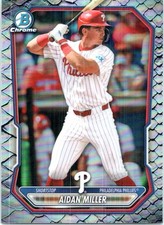 2026 Bowman Chrome Aidan Miller Reptilian Refractor BCP-49 Phillies Prospect