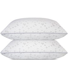 HIMOON Shredded Memory Foam Pillows, Medium Firm Queen Size Pillows 2 Pack,Co...