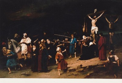 Munkácsy Mihály Golgota Postkarte Religiöse Kunst Gemälde MTI Fotó Kft.