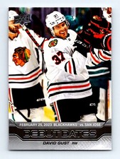 #DD-12 2023-24 Upper Deck Debut Dates _ David Gust RC Chicago Blackhawks