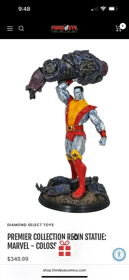 Estatua Coloso Diamante Seleccionar Marvel Premier Premiere Collection Foto 2 de 4