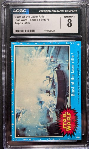 1977 Topps Star Wars #36 Blast of the laser rifle! — CGC 8