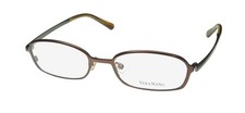 NEW VERA WANG V027 GLASSES 48-17-133 RECTANGULAR FULL-RIM BROWN METAL  PLASTIC