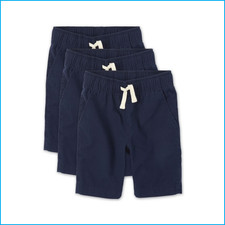 The Children's Place Boys Navy Woven Pull On Shorts 3 Pack Size 6