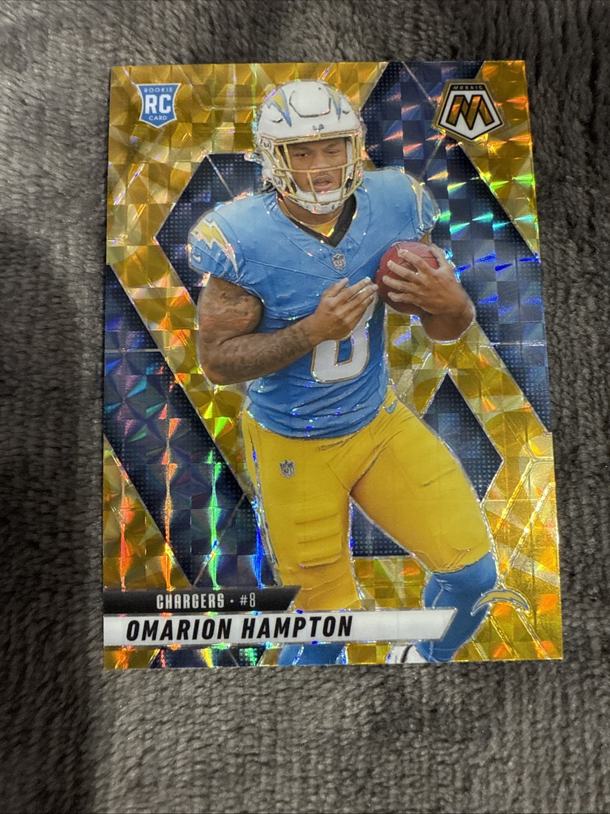 2025 Panini Mosaic - Rookie Omarion Hampton #335 Mosaic Reactive Yellow Chargers