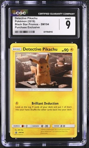 CGC 9 Detective Pikachu 2019 Black Star Promos SM194 Pokemon Card