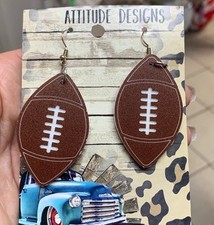 Pair of Brand New Lightweight Football Dangle/Drop Earrings