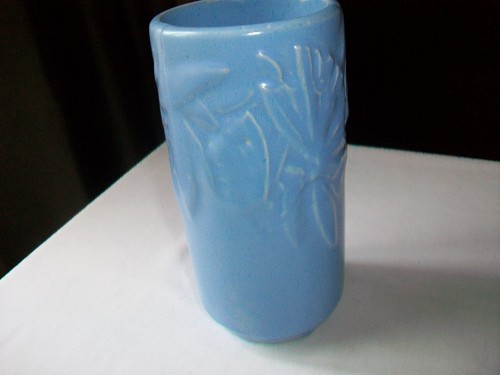 VINTAGE NELSON MCCOY BUTTERFLY VASE 6" BLUE 1940'S - Picture 11 of 11