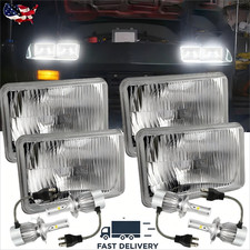 Fit Chevrolet Monte Carlo Ss 1980-1988 4pcs 4x6 Inch Led Headlights Hi-lo Beam
