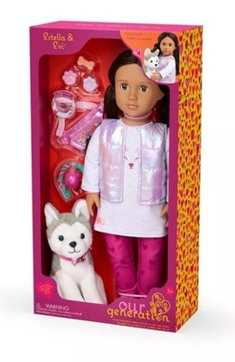OUR GENERATION Estella & Evi 18'' Matching Doll & Pet Set w/Accessories NEW