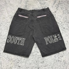Southpole Men's Black and Grey Shorts