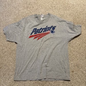 NFL New England Patriots Shirt Men's 2XL Gray Short Sleeve Pullover Football