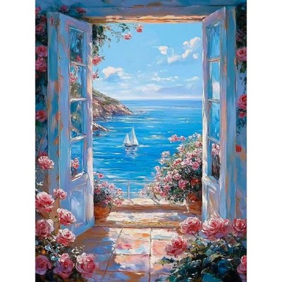 Scenery Paint by Numbers for Adults,Landscape Beach Paint by Number for Adult...