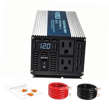 W Pure Sine Wave InverterV DC to 110V 120V AC Power Converter with LED 1200 48