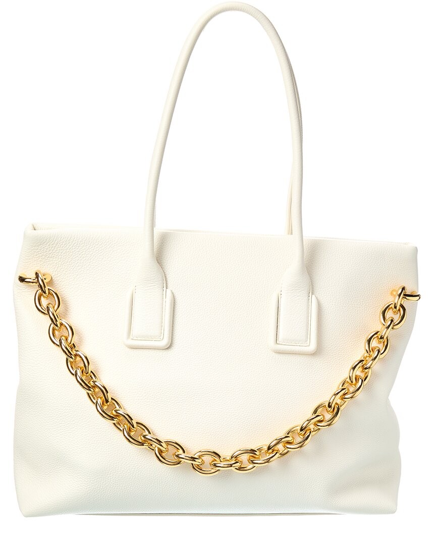 Bottega Veneta Chain Leather Tote Women's White