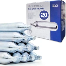 20Pcs 12 Gram Co2 Cartridges Non-Threaded, CO2 Cartridges BB Gun, CO2 BB Pistol,