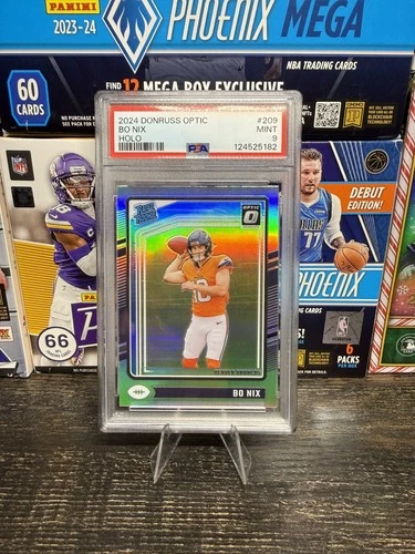 2024 Donruss Optic Rated Rookie Bo Nix #209 Holo Silver Prizm RC PSA 9 MINT