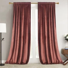 Brick Dust Curtains Velvet - Vintage Retro Home Decor Drapes for Living Room ...