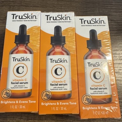 3 PK of TruSkin Vitamin C Facial Serum Anti Aging Face Vitamin E Hyaluronic Acid