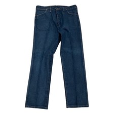 Wrangler 13MWZ Cowboy Cut Jeans Mens 35x32 Indigo Blue Denim Made in USA Vintage