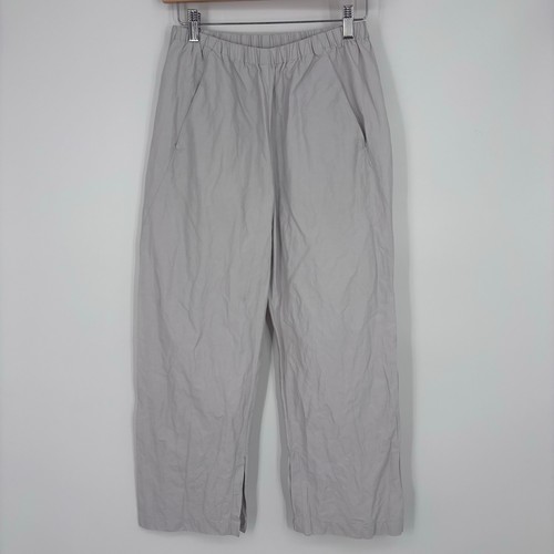 Kal Rieman Elastic Waist Pants Womens S Gray Pull On Split Hem Italian Fabric