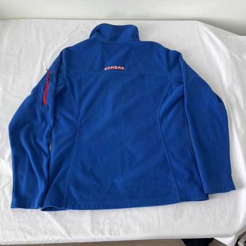 Columbia Kansas Jayhawks Blue Fleece Full-Zip Jacket Womens Size Large - Picture 2 of 9