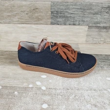 Birkenstock Arran Womens Shoes Sz 5 Blue Narrow Denim Leather Round Toe Lace Up