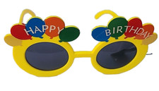 Fun Party Dark Glasses Happy Birthday Balloon Yellow Star Celebration Summer
