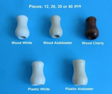 Cord Wood Plastic Tassel Drops Pull End For Blinds Shades White Alabaster Cherry