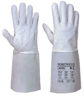 Portwest A520 Premium Tig Schweißen Handschuh Handschuh Leder weich flexibles Ziegenfell