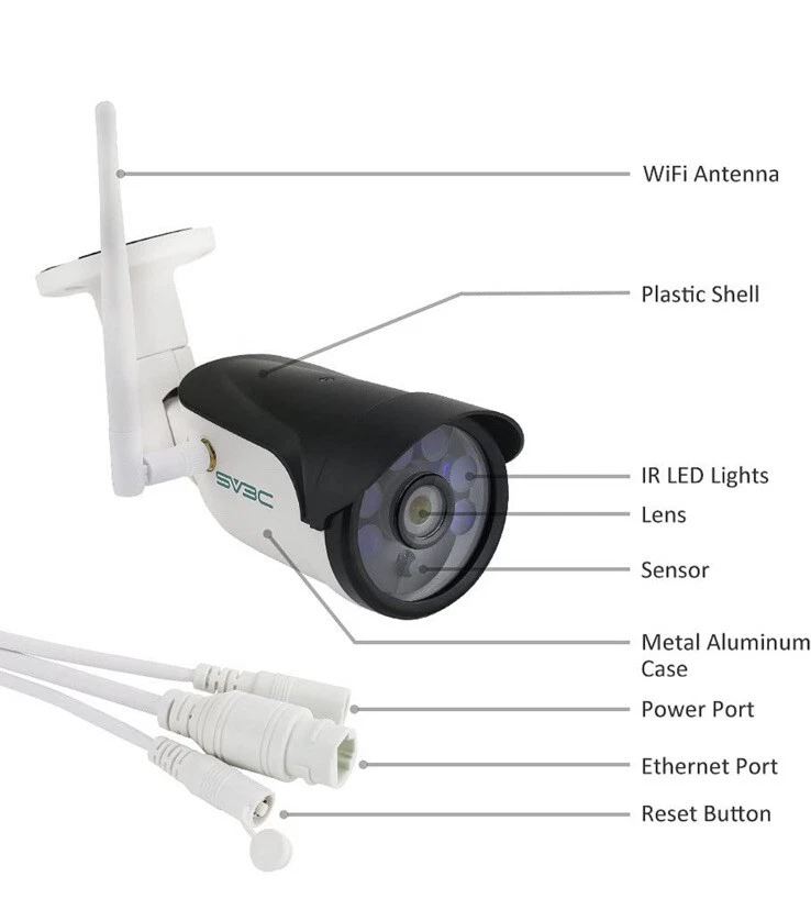 WiFi Wireless Security Camera Outdoor, SV3C Full HD 1080P Home Security IP IP66 - Image 2 of 4