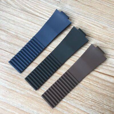 Silicone Rubber Watch Bands Fit For Ulysse Nardin 25x12mm Waterproof Watch Belt