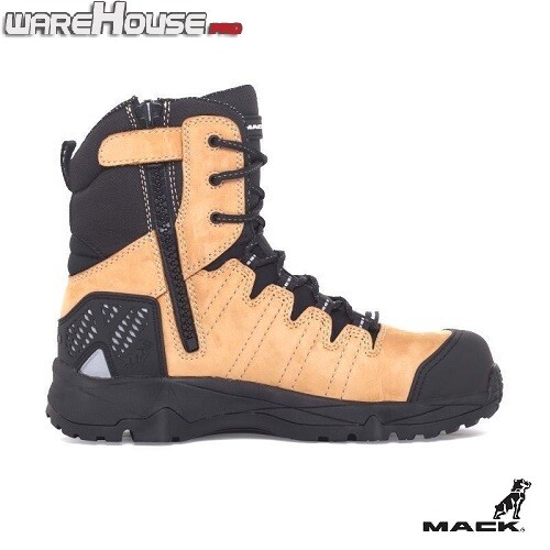 New MACK Terrapro Leather Work Safety Boot with Side Zip, Composite Toe Bump Cap - Picture 4 of 20