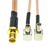 SMA Female to 2X TS9 Male RA 90° Y Type Splitter RF Pigtail Jumper Cable RG316