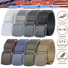 Men's Plastic Cam Buckle Nylon Canvas Tactical Waistband Webbing Military Belt